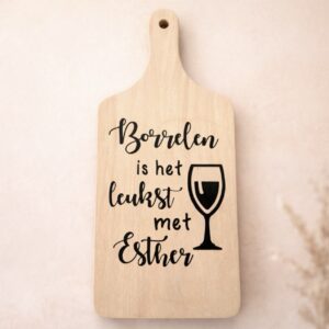 Borrelplank Borrelen is het leukst met ... wijn