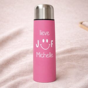 Thermosfles liefste juf roze
