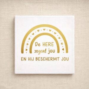 Tegel wit 13x13 ´De Here zegent jou`