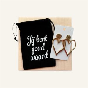 Oorbellen "Jij bent goud waard"