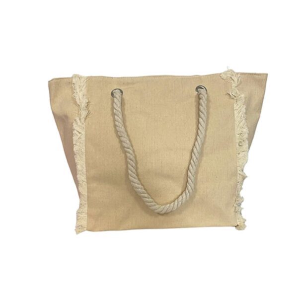 Standtas BeachVibe met tekst beige - Afbeelding 3