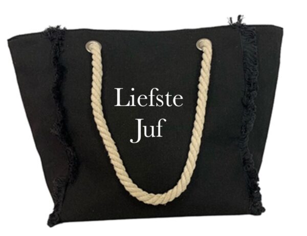 Standtas BeachVibe met tekst zwart - Afbeelding 2