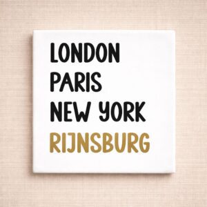 Tegel wit 10x10 "plaatsnaam"