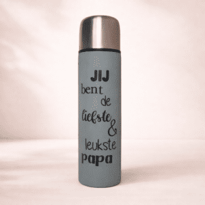 Thermosfles liefste papa - grijs