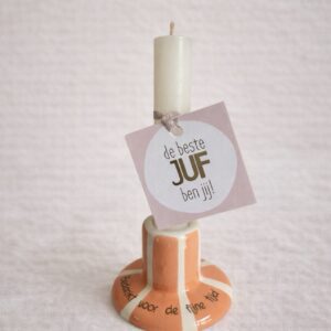 Kaarsje juf, bedankt voor de fijne tijd oranje