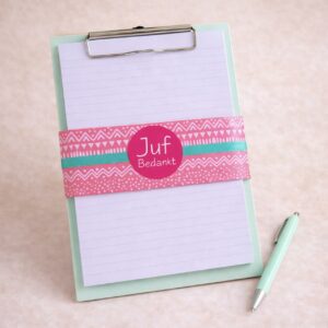 Schrijfblok Mint voor de juf