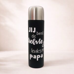 Thermosfles liefste papa - zwart