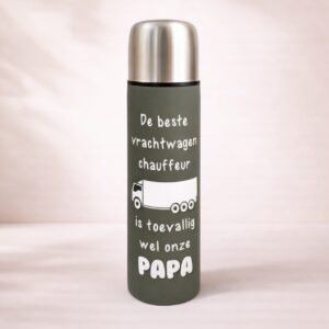 Thermosfles vrachtwagen - grijs