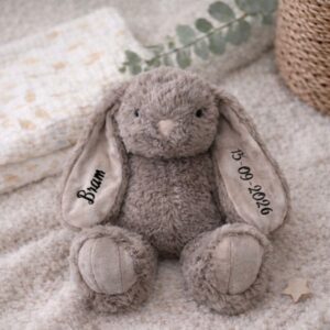 Knuffel konijn taupe